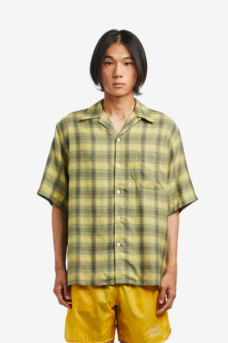 OMBRE CHECK OPEN COLLAR SHIRT S/S ( TYPE-3 )