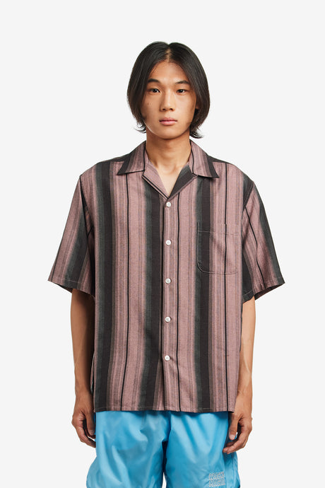 OMBRE STRIPED OPEN COLLAR SHIRT S/S