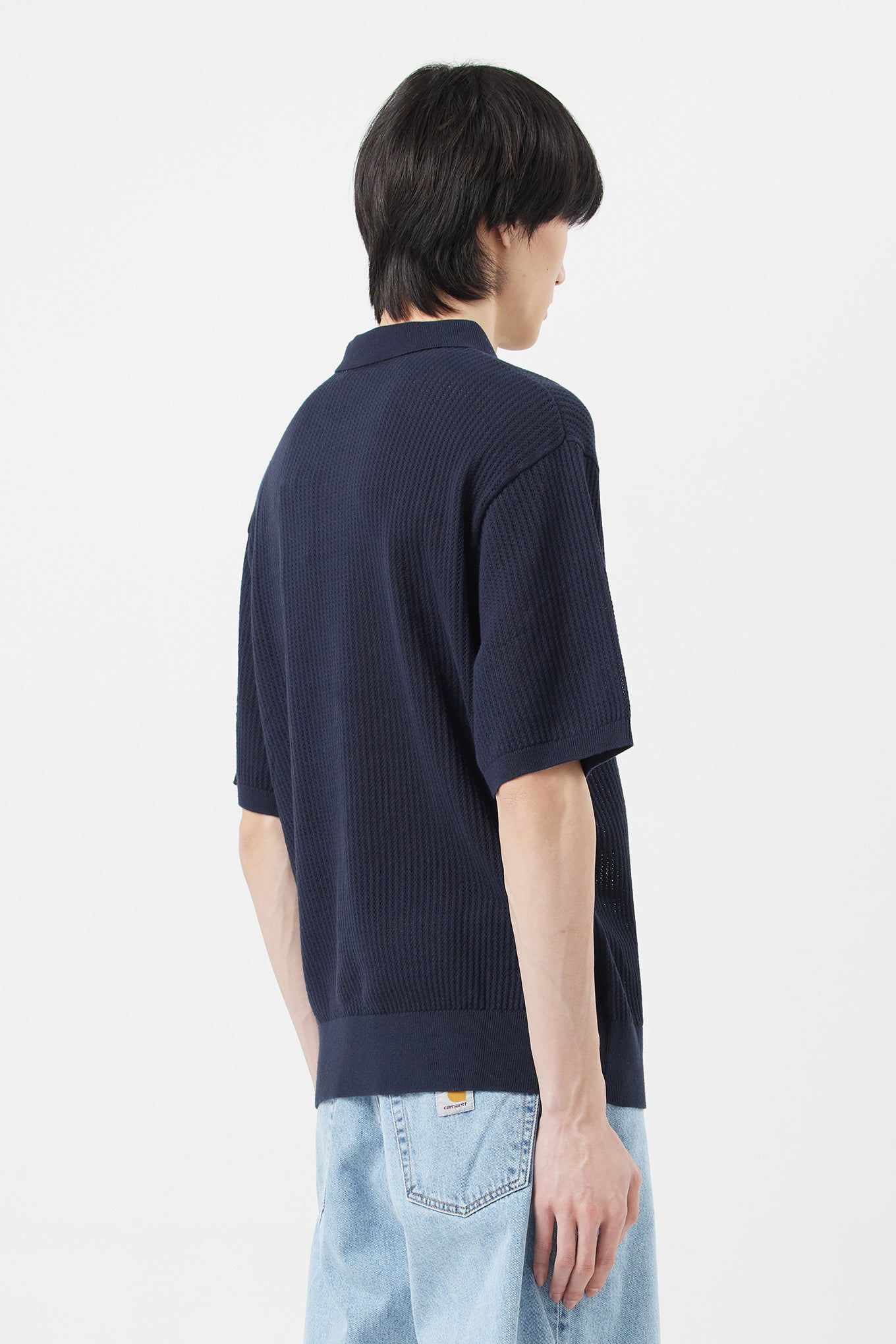 ファッション通販 carhartt S/S カーハート KNIT Kenway Knit POLO/ポロシャツ/S/コットン/ブラック Polo  POLO/ポロシャツ/XL/--/BLK/A231050.89.XX.03 KNIT ニットポロ KENWAY メンズ