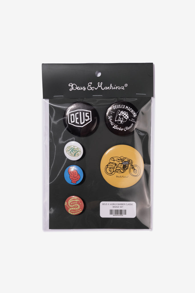 DEUS X WORLD BARBER CLASSIC BADGE SET - WORKSOUT WORLDWIDE