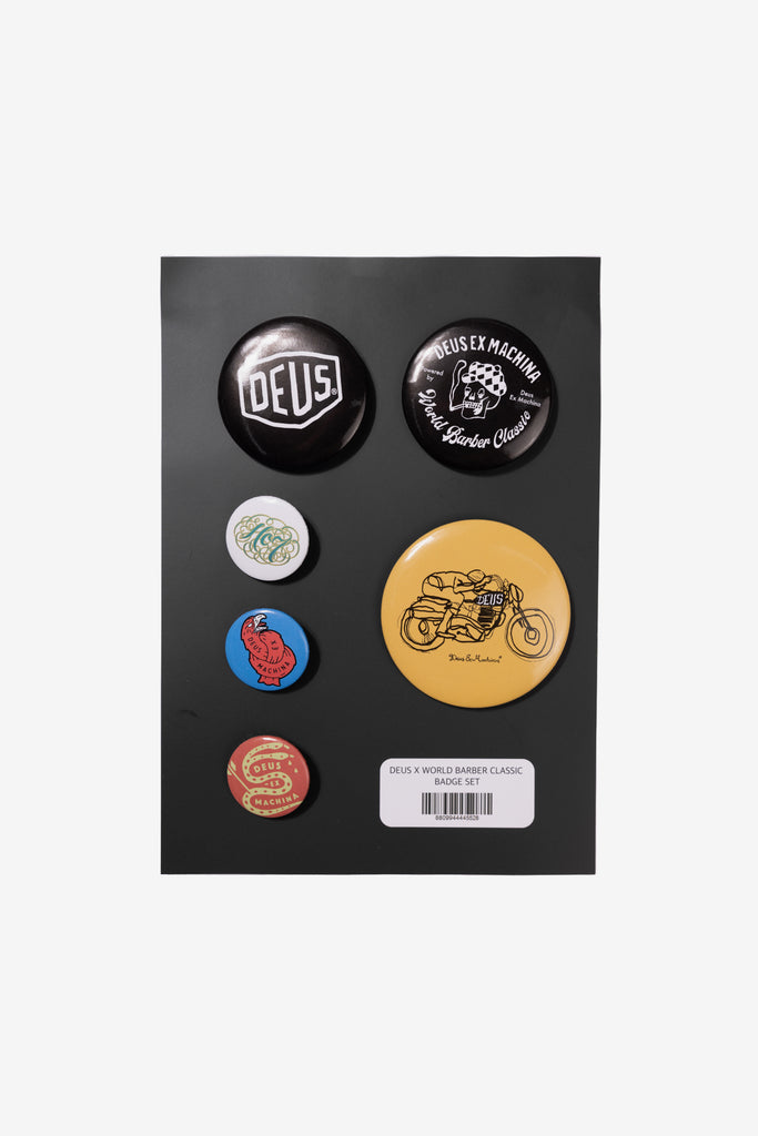 DEUS X WORLD BARBER CLASSIC BADGE SET - WORKSOUT WORLDWIDE