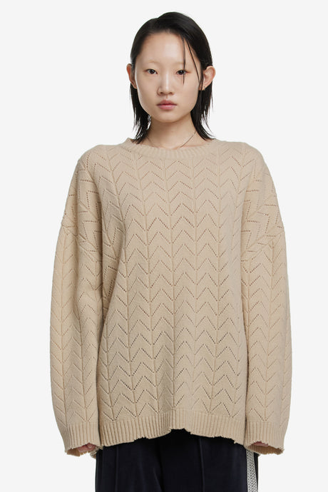 OVERSIZE DAMAGED KNIT SWEATER