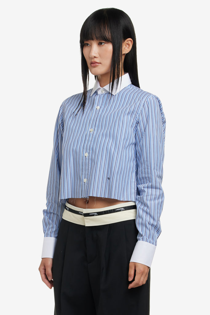 CROPPED CONTRAST COLLAR SHIRT - WORKSOUT WORLDWIDE