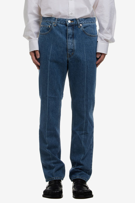 WASHED DENIM CENTER LINE PANTS
