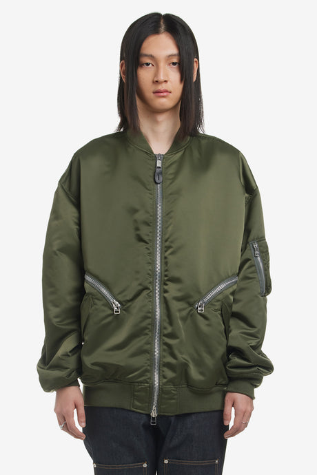 NYLON SATIN BOMBER JACKET