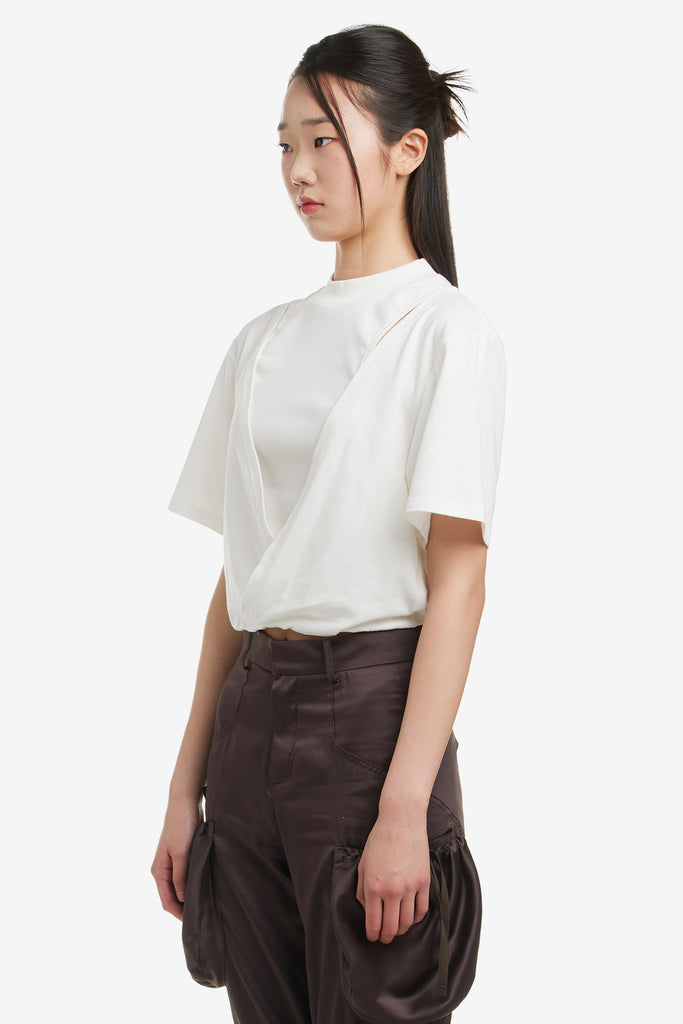 SCOOPRACER LAYERED CUTOUT CROPPED TEE - WORKSOUT WORLDWIDE