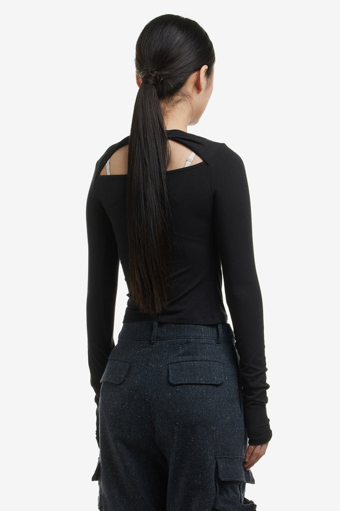 TWISTED BACK CUT-OUT LONG SLEEVE T-SHIRT - WORKSOUT WORLDWIDE