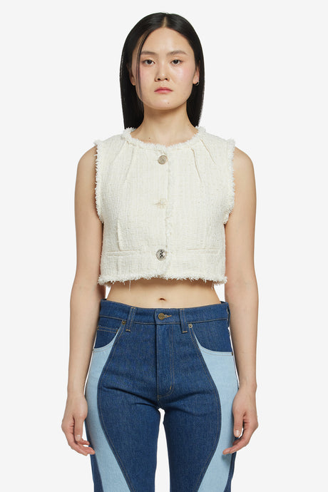 TWEED CROPPED VEST