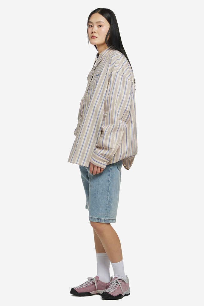 OVERSIZED STRIPE LONG-SLEEVE SHIRT - WORKSOUT WORLDWIDE