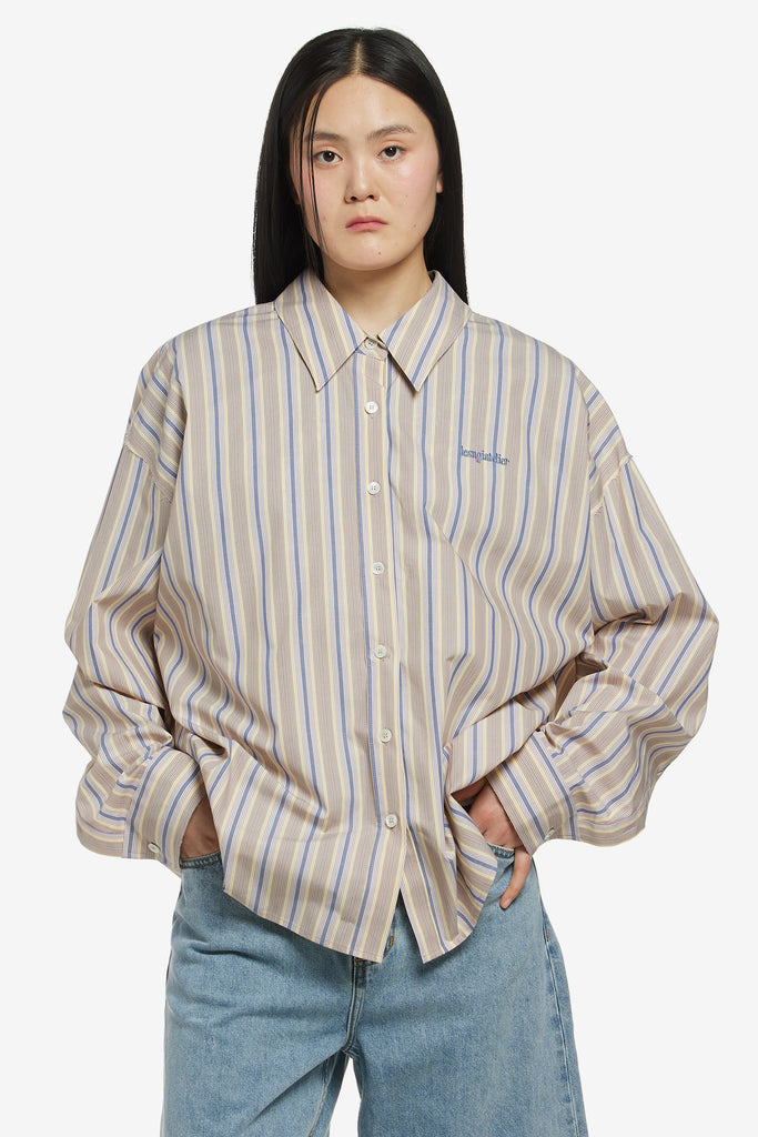 OVERSIZED STRIPE LONG-SLEEVE SHIRT - WORKSOUT WORLDWIDE