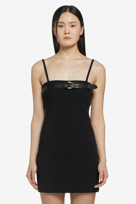 BELTED SLEEVELESS MINI DRESS