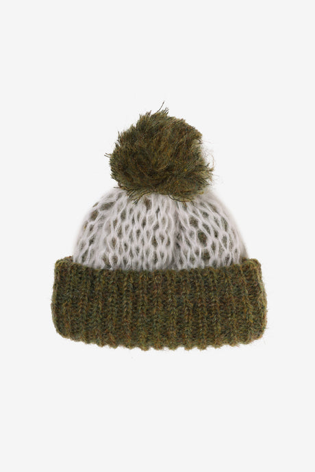MOHAIR NET POM POM BEANIE