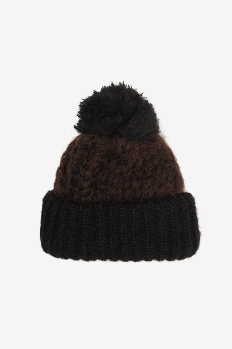 MOHAIR NET POM POM BEANIE