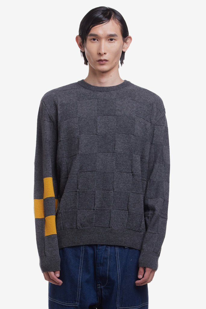 CHECKED KNITTED CREWNECK - WORKSOUT WORLDWIDE