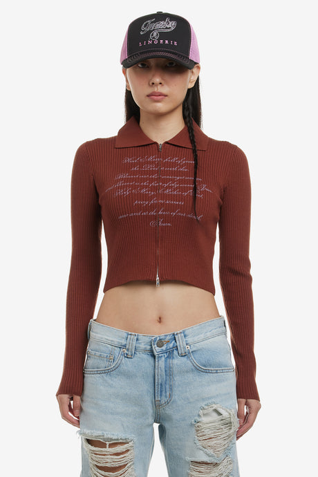 HAIL MARY ZIP UP SWEATER