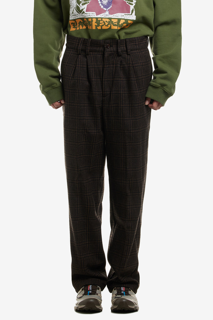 CHECKED PLEATED TROUSERS - WORKSOUT WORLDWIDE