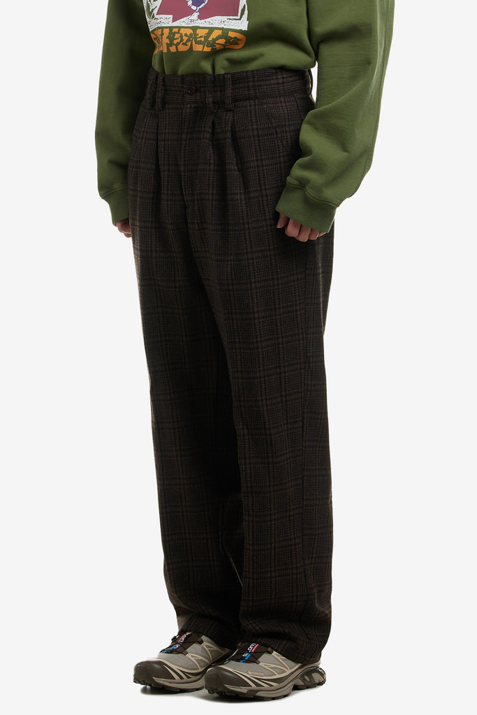 CHECKED PLEATED TROUSERS - WORKSOUT WORLDWIDE