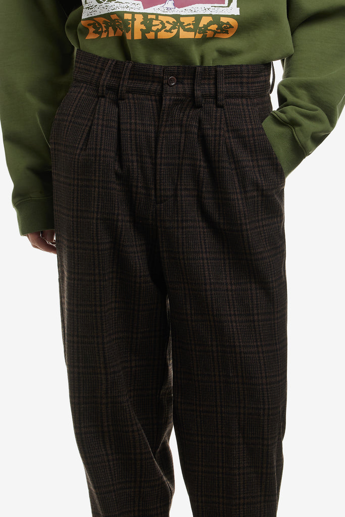 CHECKED PLEATED TROUSERS - WORKSOUT WORLDWIDE