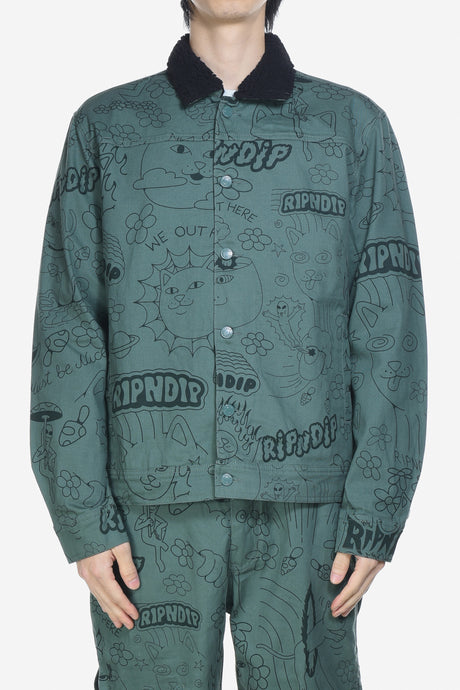 SCRIBBLE BUTTON UP JACKET