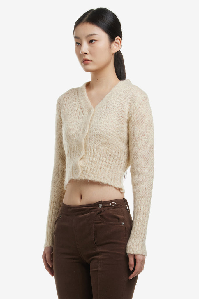 KID-MOHAIR CROP CARDIGAN - WORKSOUT Worldwide