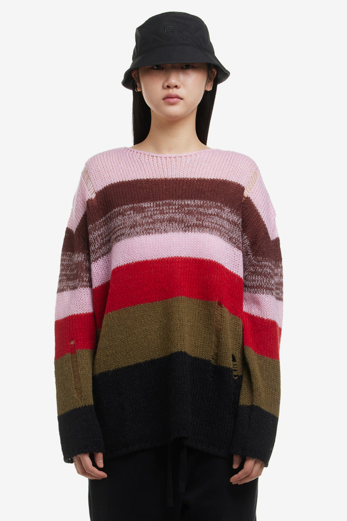 MULTI STRIPE KNIT SWEATER - WORKSOUT Worldwide