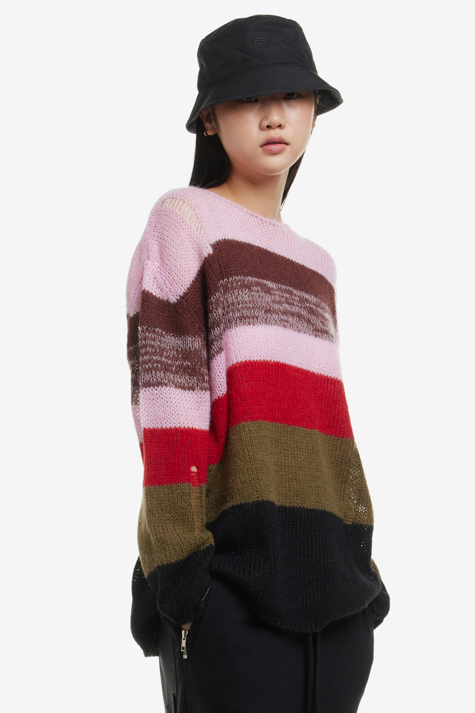 MULTI STRIPE KNIT SWEATER - WORKSOUT Worldwide