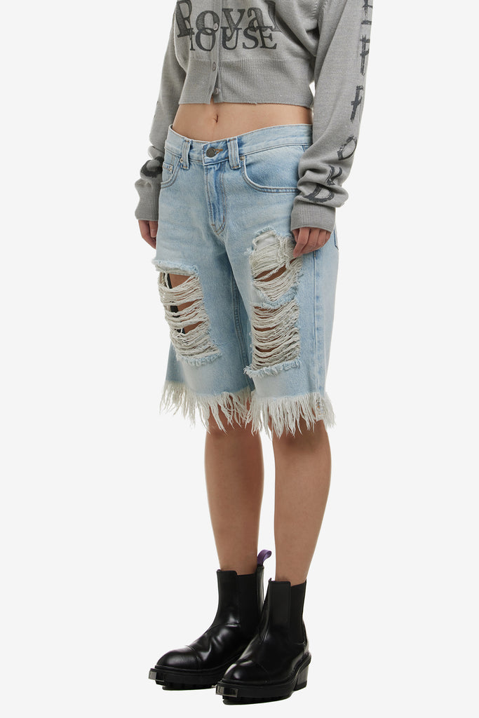 DISTRESSED DENIM SHORTS - WORKSOUT WORLDWIDE