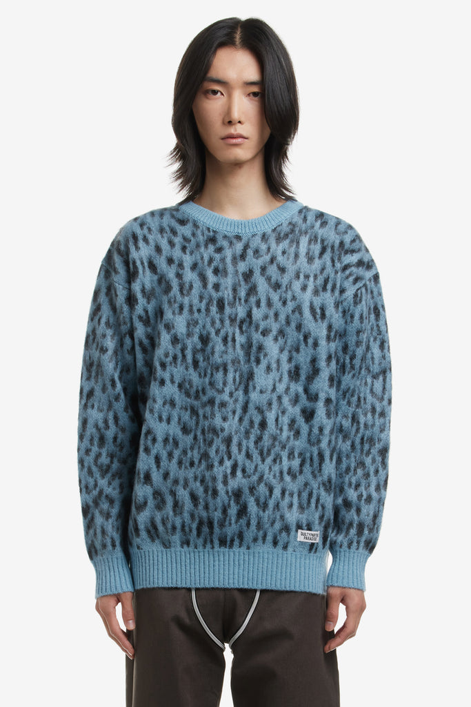 LEOPARD MOHAIR CREW NECK SWEATER - WORKSOUT WORLDWIDE