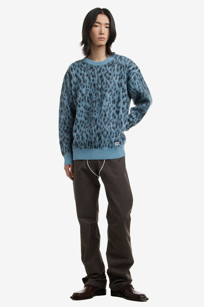 LEOPARD MOHAIR CREW NECK SWEATER - WORKSOUT WORLDWIDE