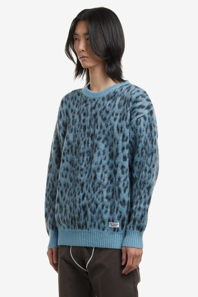 LEOPARD MOHAIR CREW NECK SWEATER - WORKSOUT WORLDWIDE