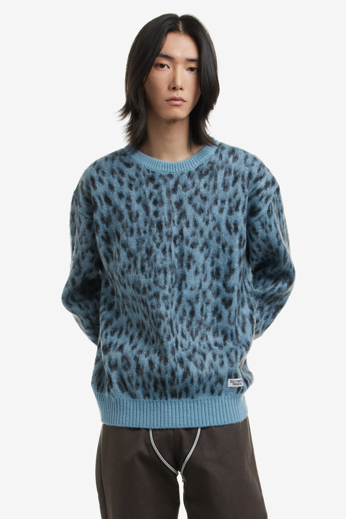 LEOPARD MOHAIR CREW NECK SWEATER - WORKSOUT WORLDWIDE