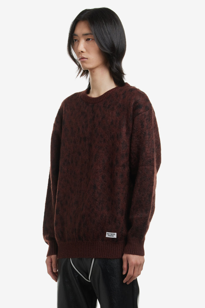 LEOPARD MOHAIR CREW NECK SWEATER - WORKSOUT WORLDWIDE