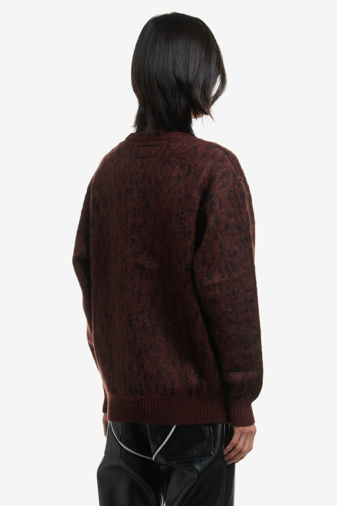 LEOPARD MOHAIR CREW NECK SWEATER - WORKSOUT WORLDWIDE