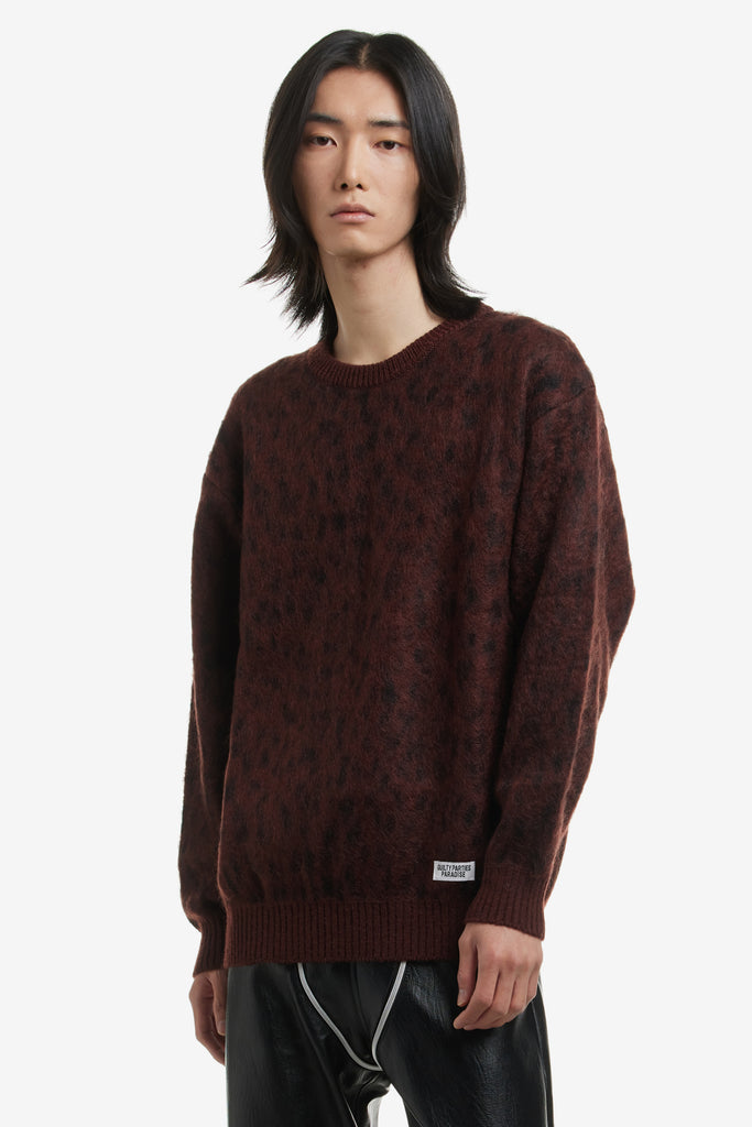 LEOPARD MOHAIR CREW NECK SWEATER - WORKSOUT WORLDWIDE