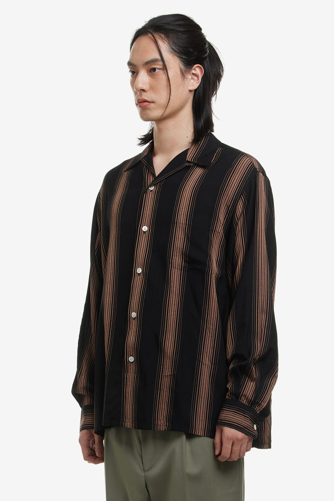 STRIPED OPEN COLLAR SHIRT L/S - WORKSOUT WORLDWIDE