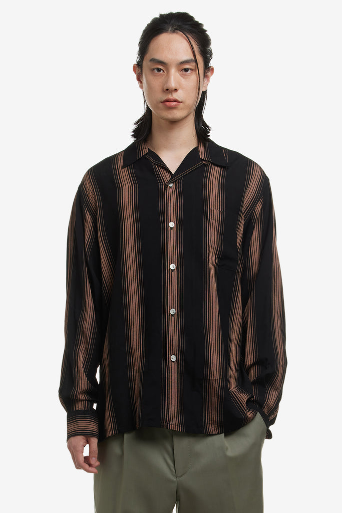 STRIPED OPEN COLLAR SHIRT L/S - WORKSOUT WORLDWIDE