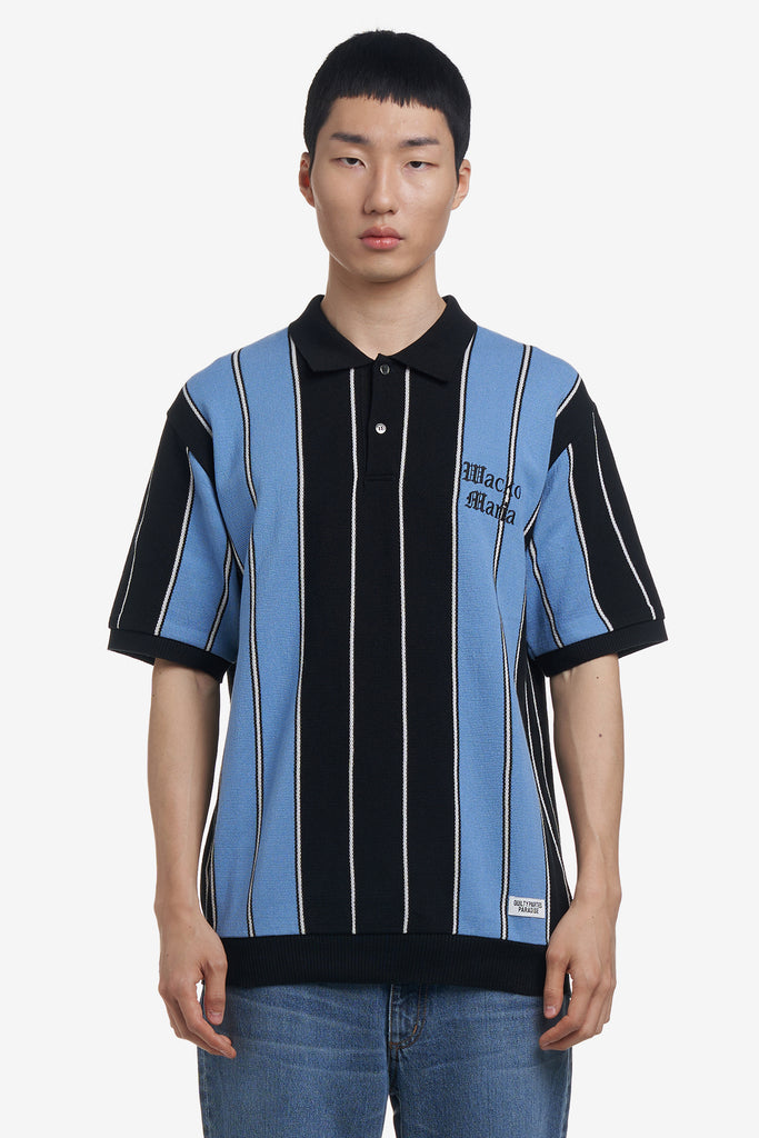 STRIPED KNIT POLO SHIRT - WORKSOUT WORLDWIDE