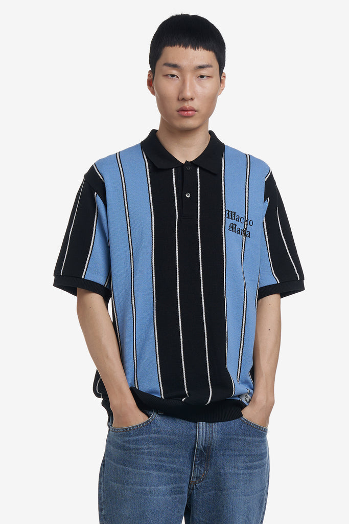 STRIPED KNIT POLO SHIRT - WORKSOUT WORLDWIDE